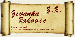 Živanka Raković vizit kartica